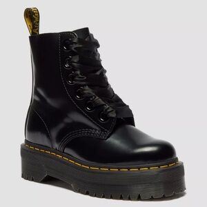 Dr. Martens Black Leather Combat Boots